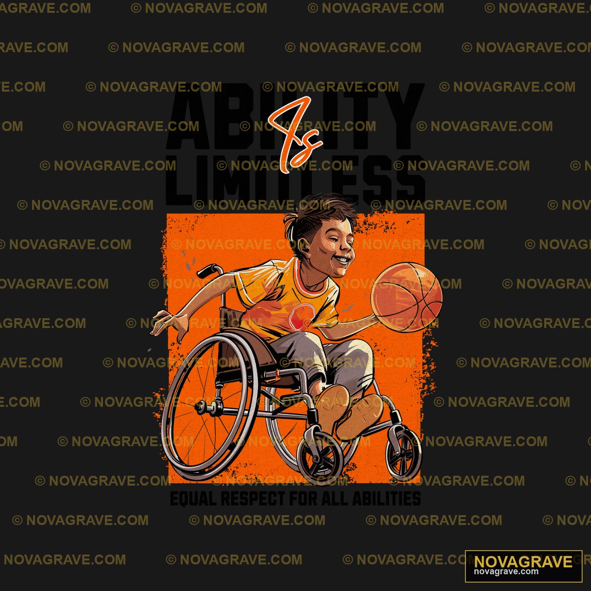 A Man In A Wheelchair With A Basketball Ball Streetwear Urban - DTF Transfer Design