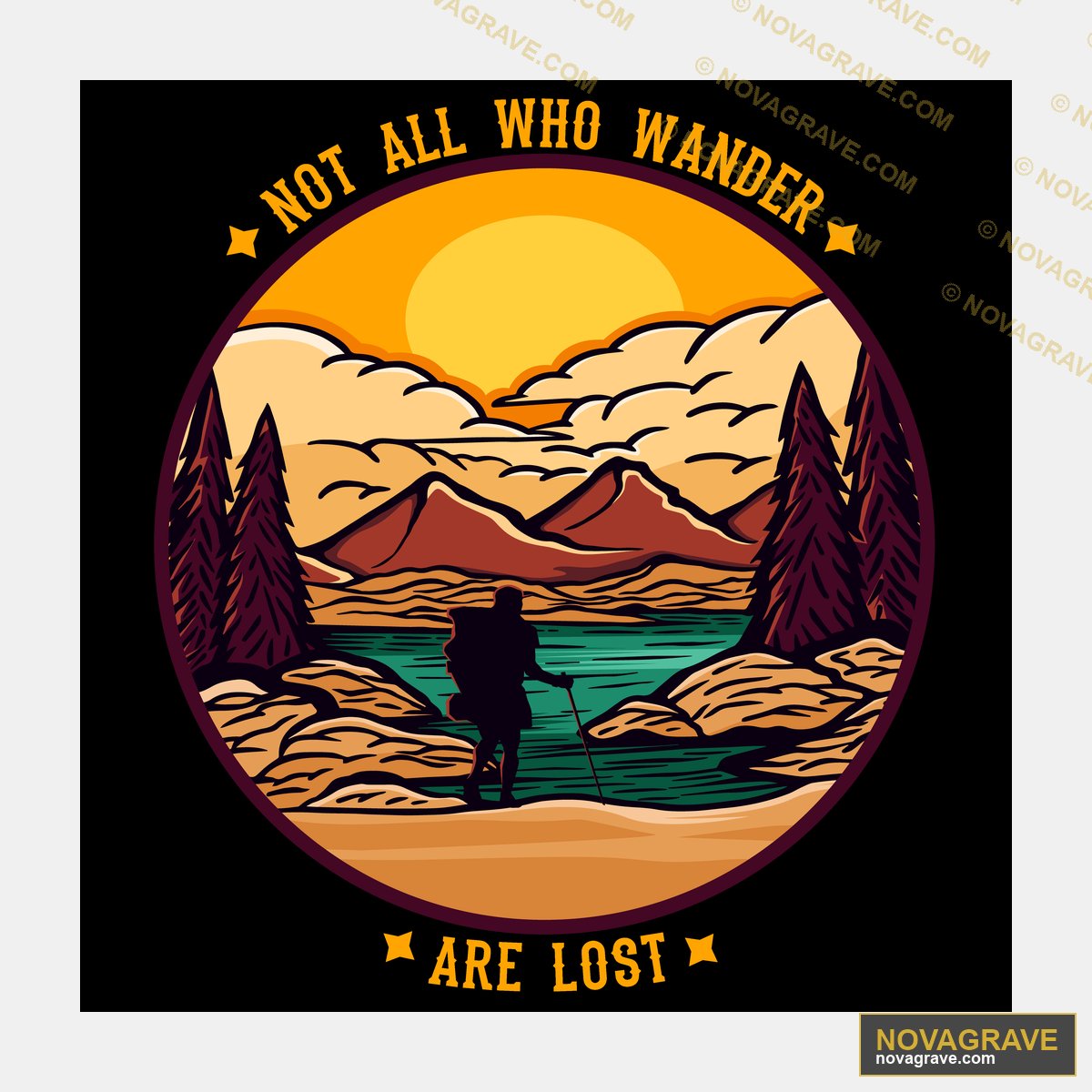 A Man Is Standing In The Middle Of A Lake Other Designs - Design DTF