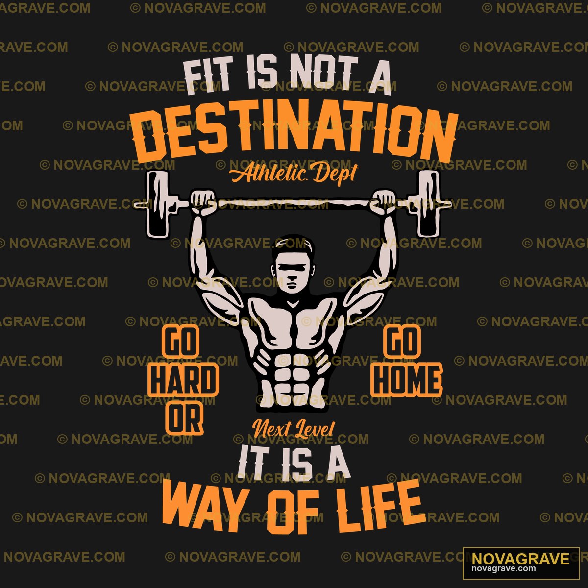 A Man Lifting A Barbell With The Words Its No Typography Slogans - Design DTF