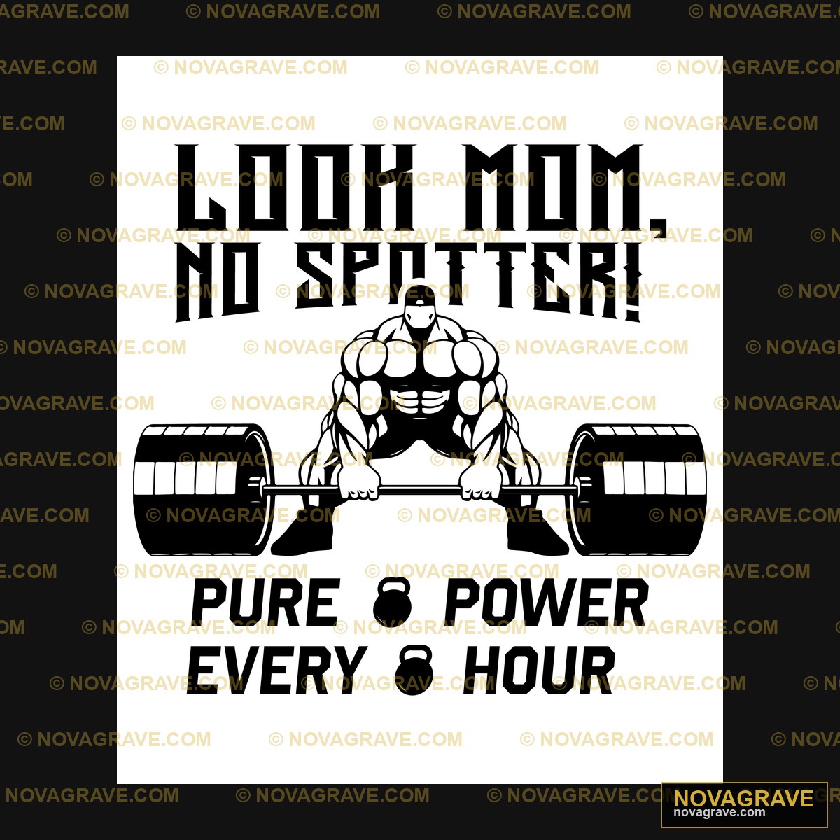 A Man Lifting A Barbell With The Words No Mor Typography Slogans - Design DTF