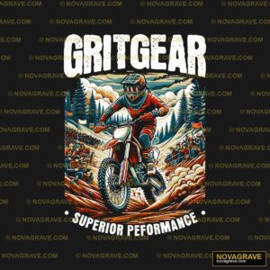 A Man Riding A Dirt Bike On A Dirt Track Other Designs - Design DTF