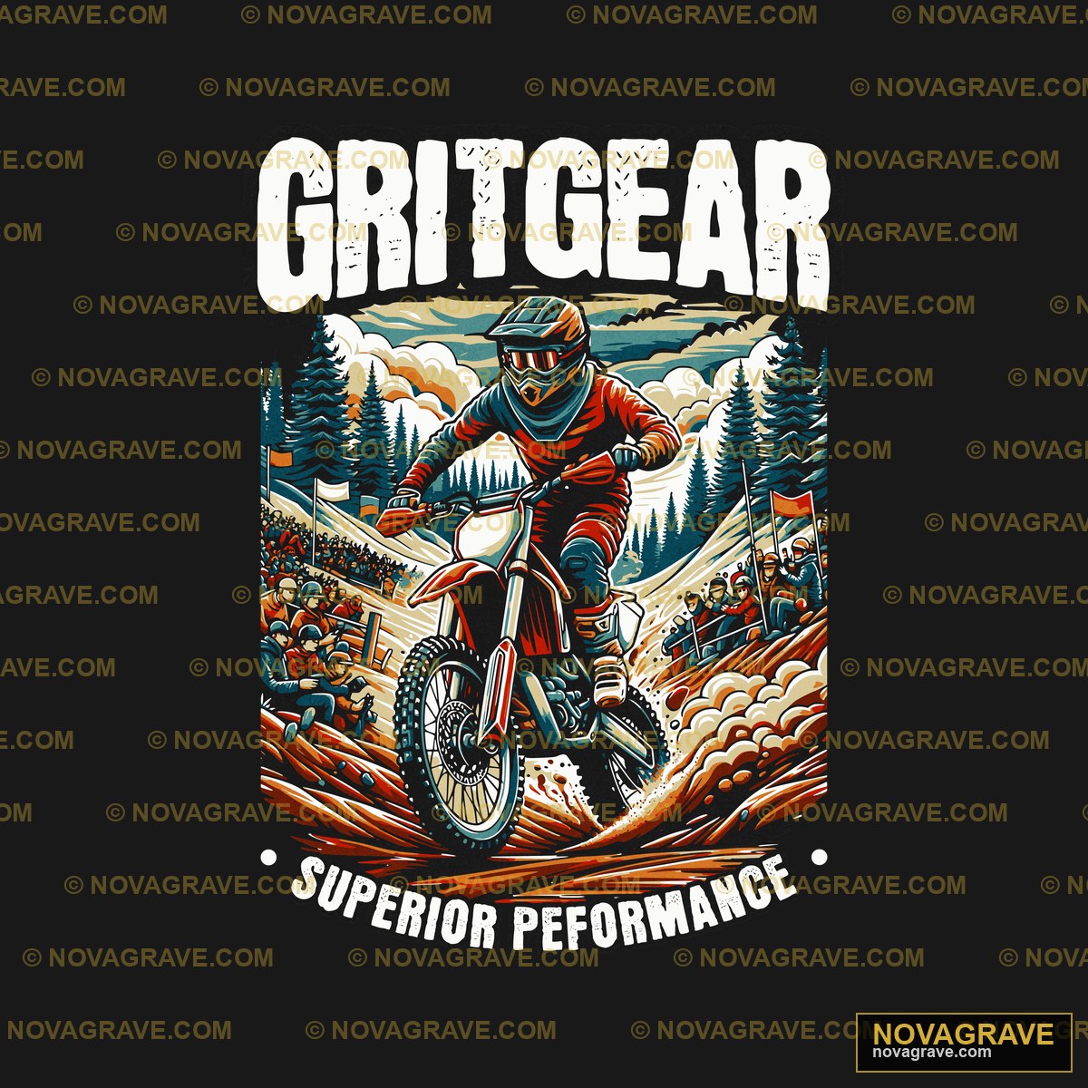 A Man Riding A Dirt Bike On A Dirt Track Other Designs - Design DTF