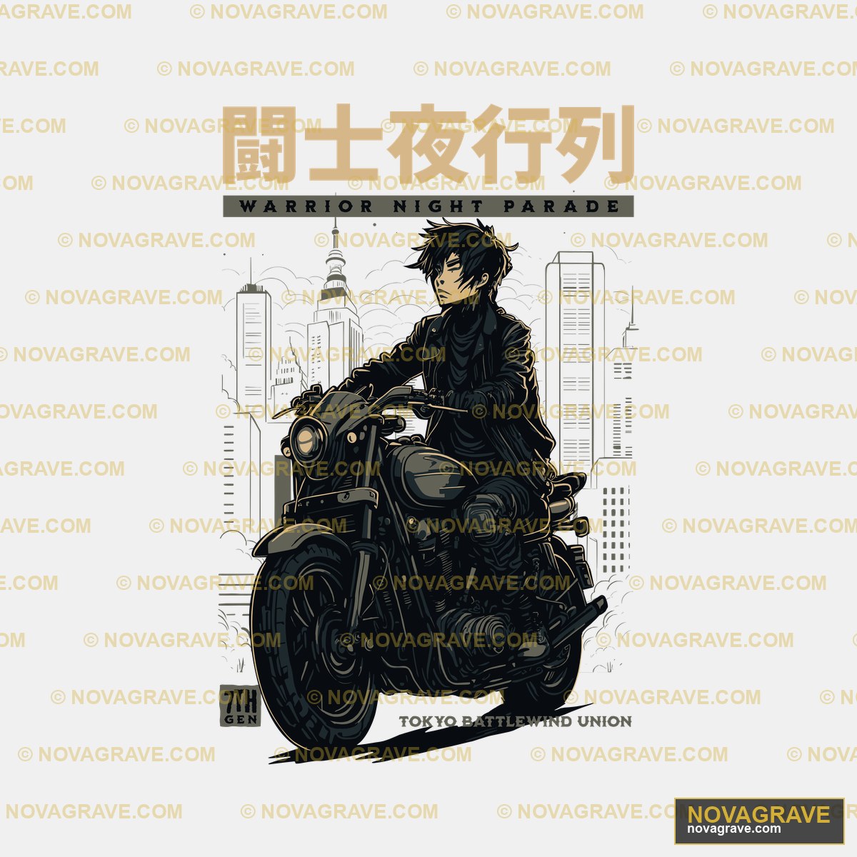 A Man Riding A Motorcycle In The City Other Designs - DTF Ontwerp