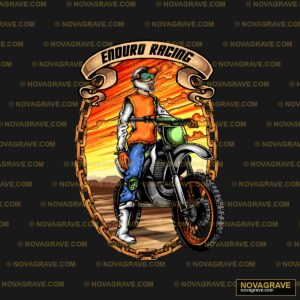 A Man Riding A Motorcycle In The Desert Other Designs - DTF Ontwerp
