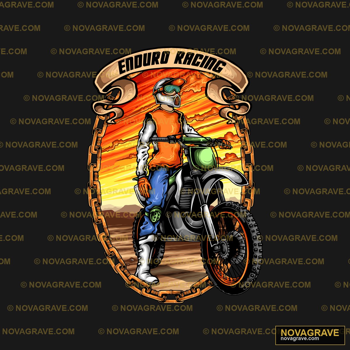 A Man Riding A Motorcycle In The Desert Other Designs - DTF Ontwerp