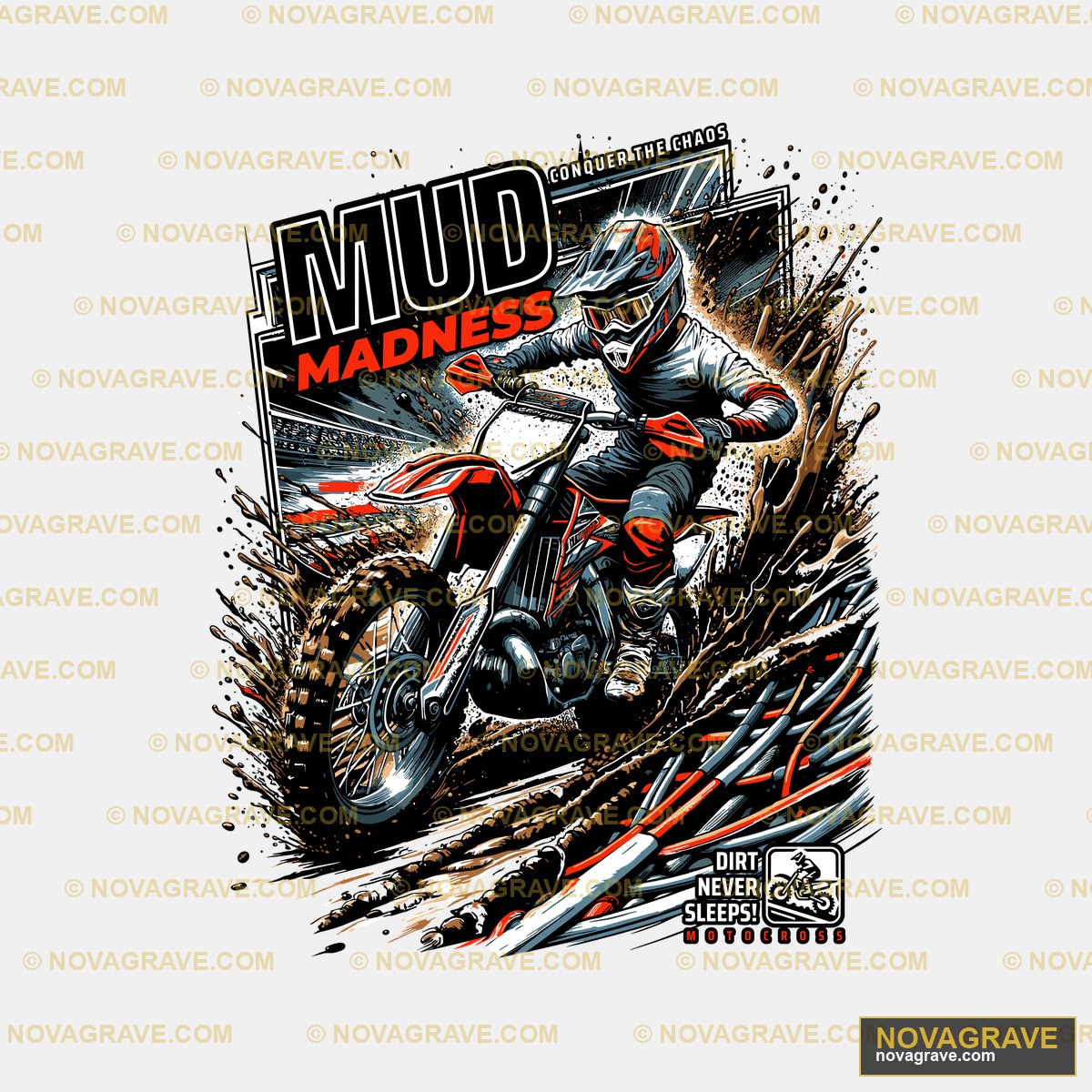A Man Riding A Motorcycle On A Dirt Bike Family Kids - Design DTF