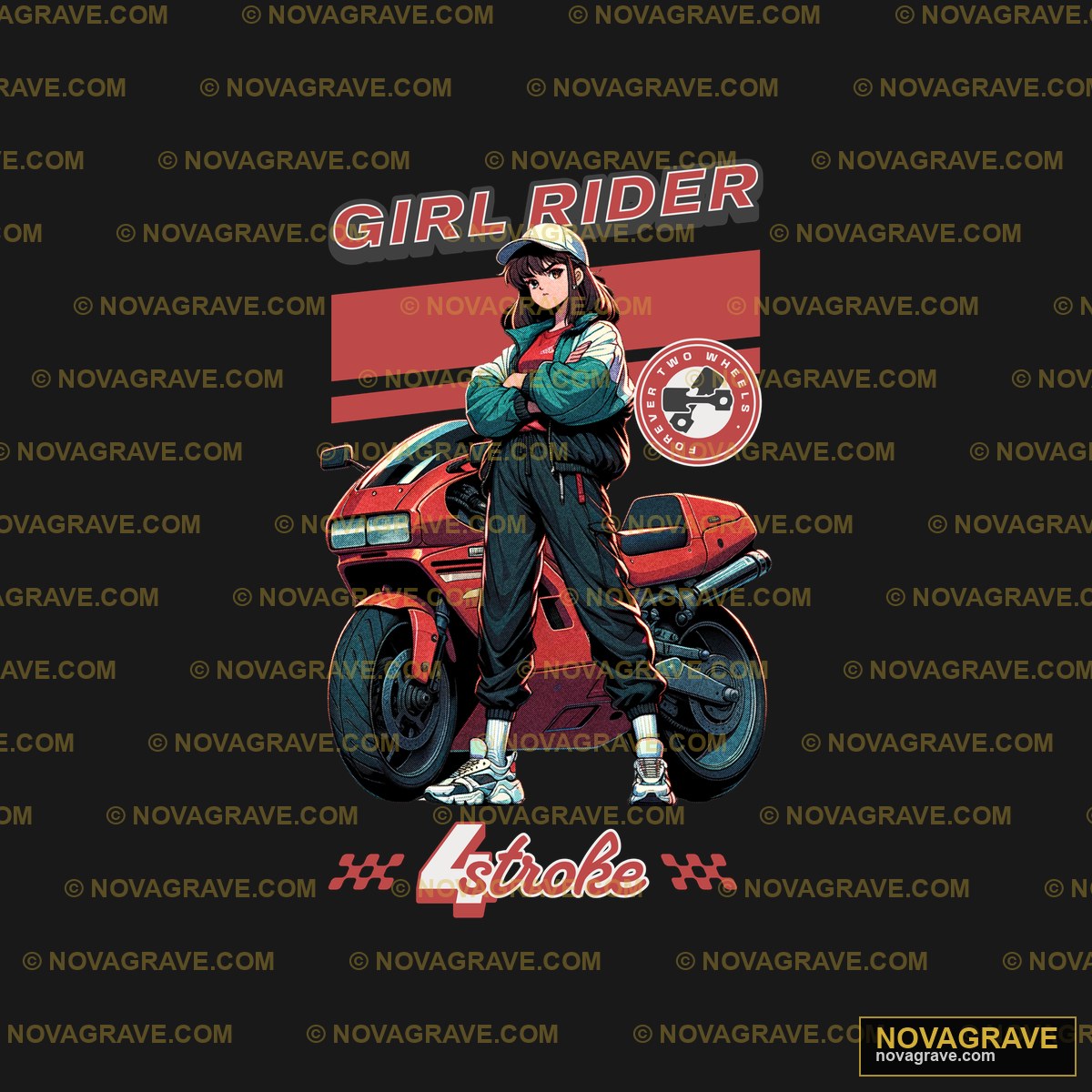 A Man Riding A Motorcycle With A Clock Family Kids - Design DTF