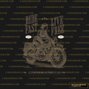 A Man Riding A Motorcycle With A Speech Bubbl Other Designs - DTF Transfer Design
