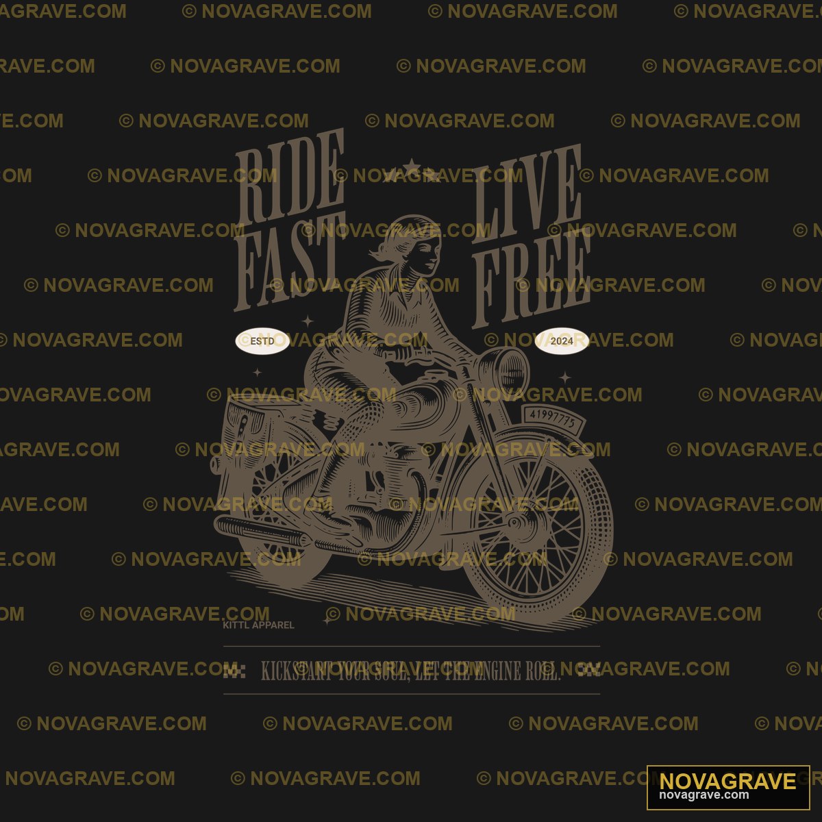 A Man Riding A Motorcycle With A Speech Bubbl Other Designs - DTF Transfer Design