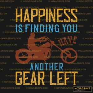 A Man Riding A Motorcycle With The Words Happ Typography Slogans - DTF Transfer Design