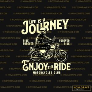 A Man Riding A Motorcycle With The Words Jour Typography Slogans - DTF Ontwerp