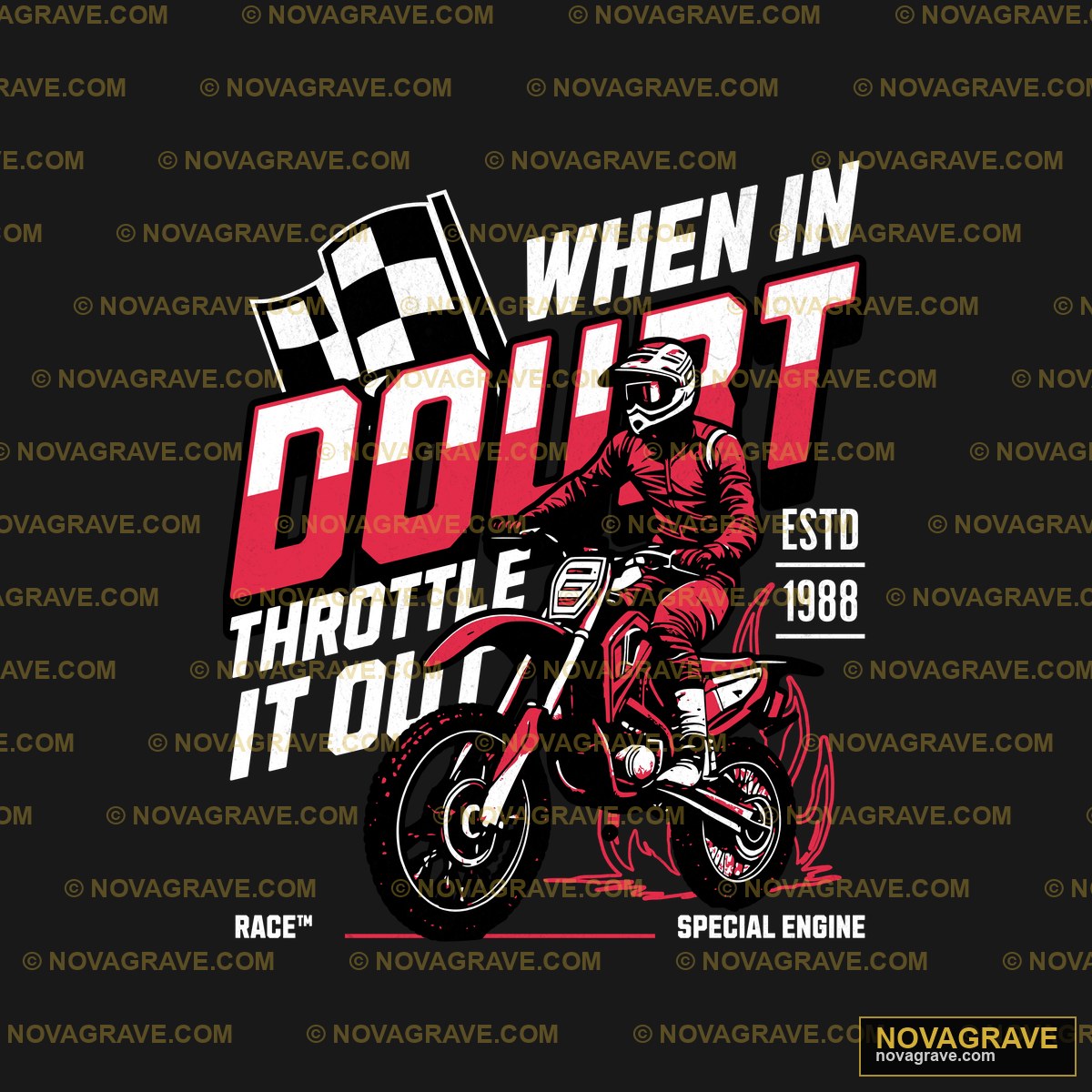 A Man Riding A Motorcycle With The Words When Typography Slogans DTF Design