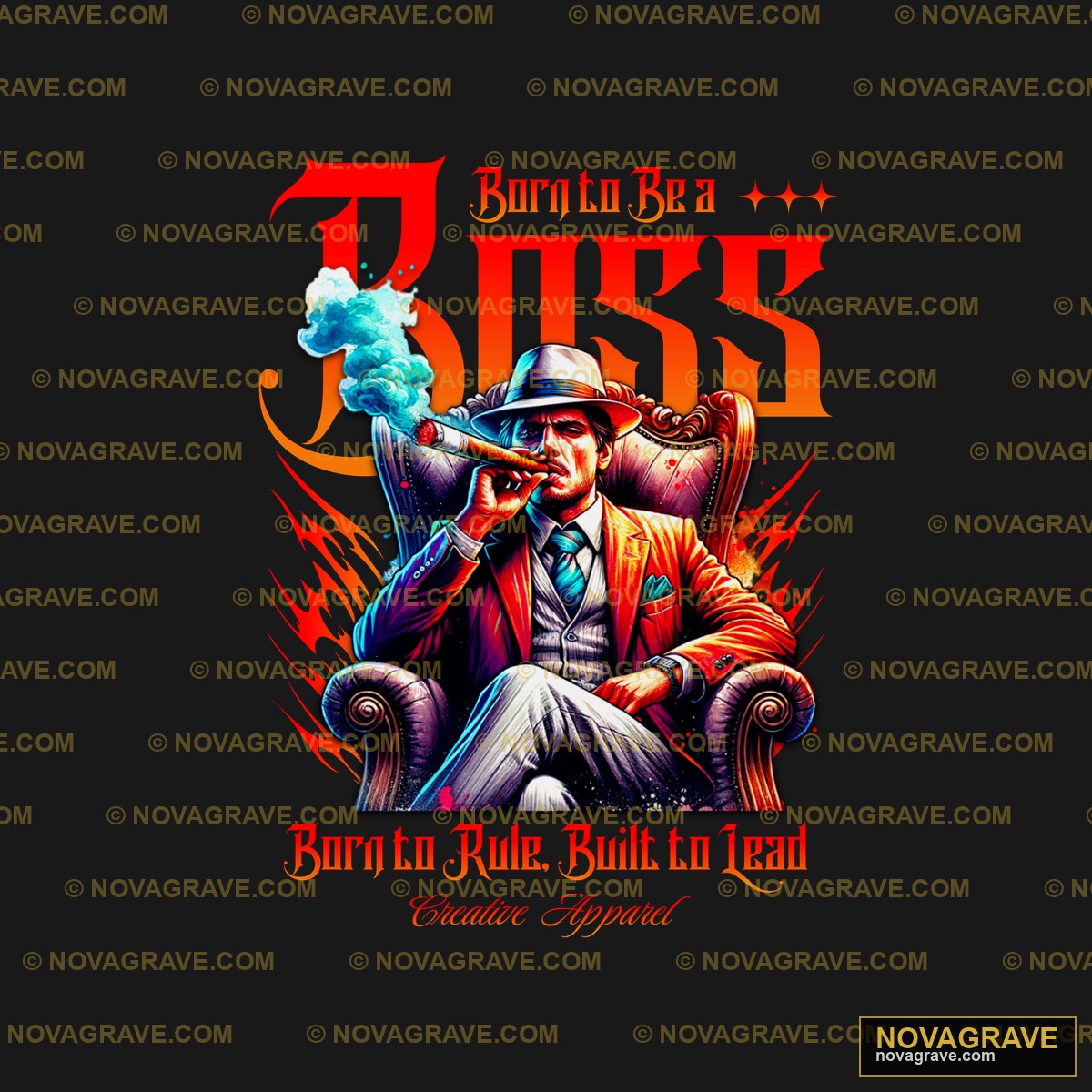 A Man Sitting In A Chair With A Cigar Other Designs - DTF Transfer Design
