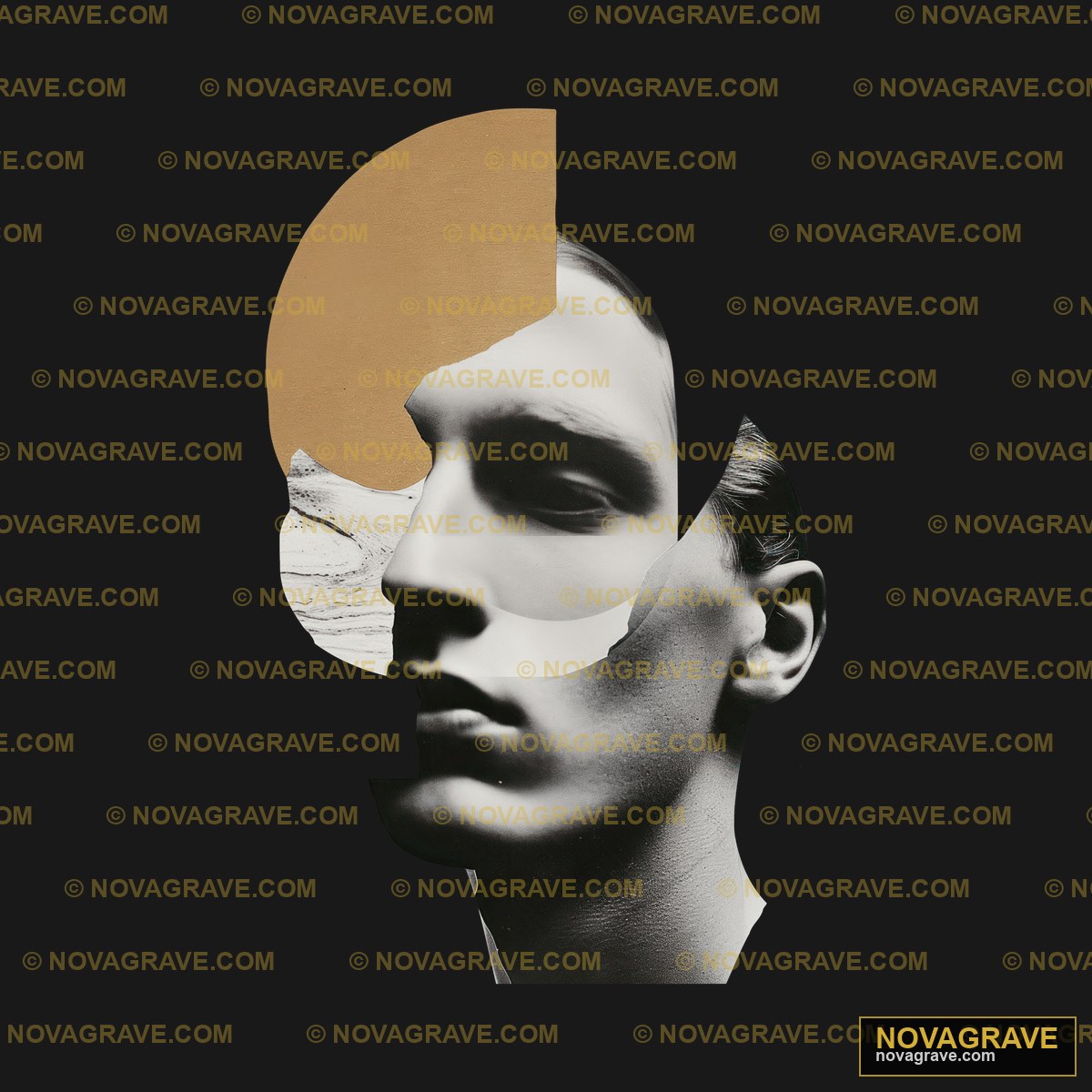 A Man With A Half Of His Face Cut In Half Other Designs - Design DTF