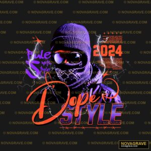 A Man With A Skull Face And A Hat Streetwear Urban - DTF Ontwerp