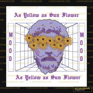 A Man With Flowers In His Hair Nature Botanical - DTF Transfer Design