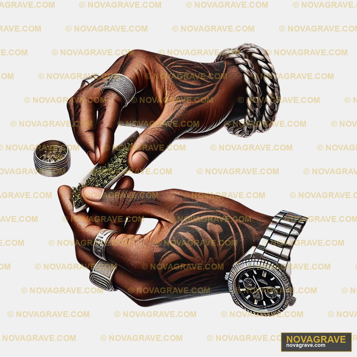 A Man With Tattoos Holding A Cigarette And A Other Designs - DTF Transfer Design