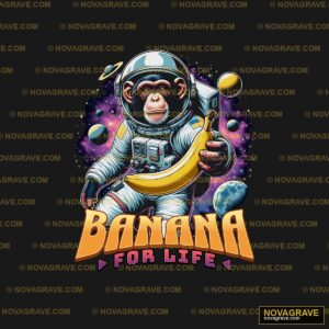 Astronaut Monkey Banana For Life DTF Design PNG