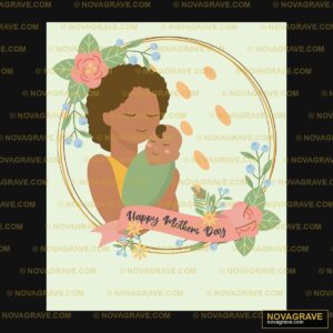 A Mother Holding Her Baby In A Floral Frame Nature Botanical - DTF Ontwerp