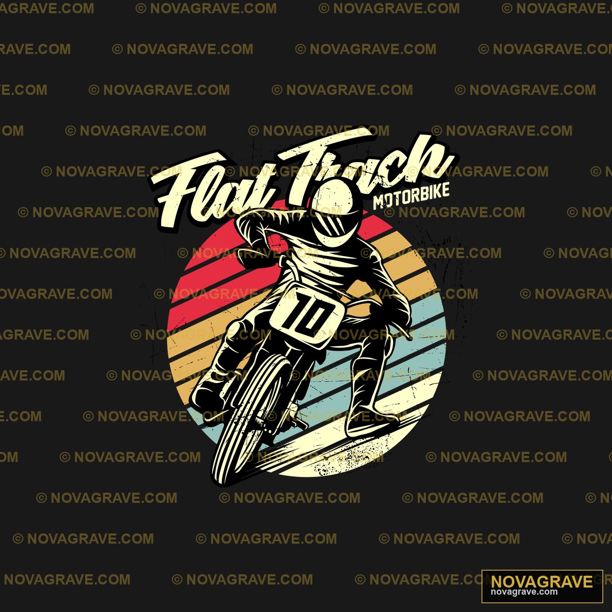 A Motor Racer Riding A Motorcycle On A Retro Retro Vintage - DTF Ontwerp