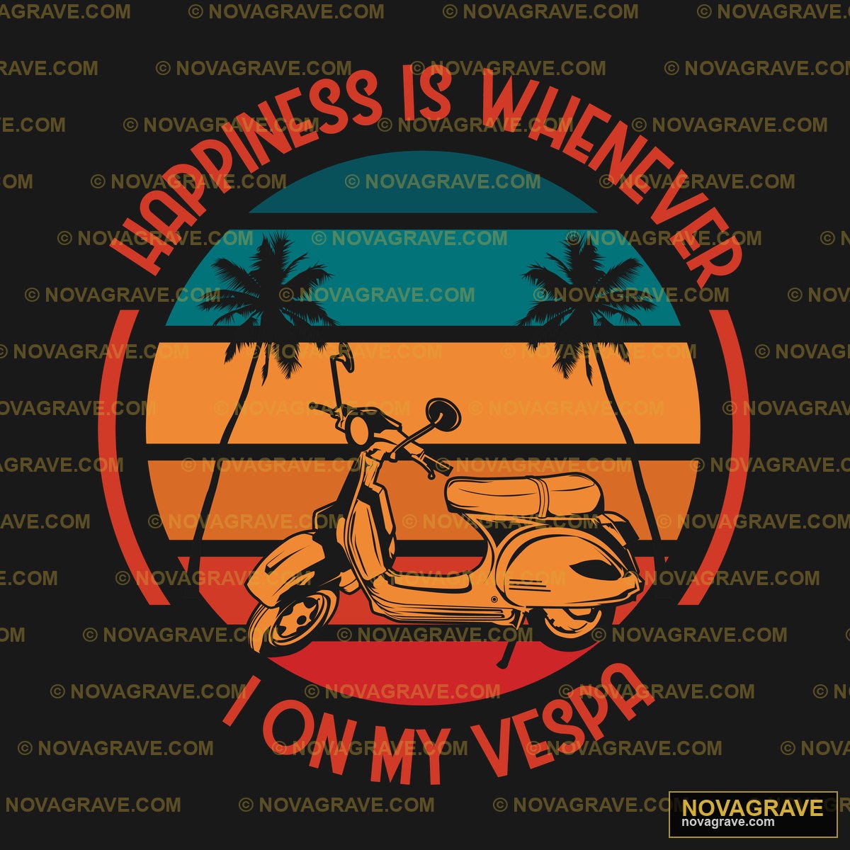 A Motor Scoot With Palm Trees And The Words H Humor Fun - DTF Transfer Design