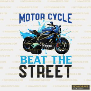 A Motorcycle Is Painted In Blue And Black Nature Botanical - Design DTF