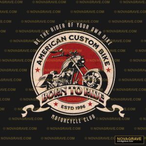 A Motorcycle Logo With A Rider On It Other Designs - Design DTF