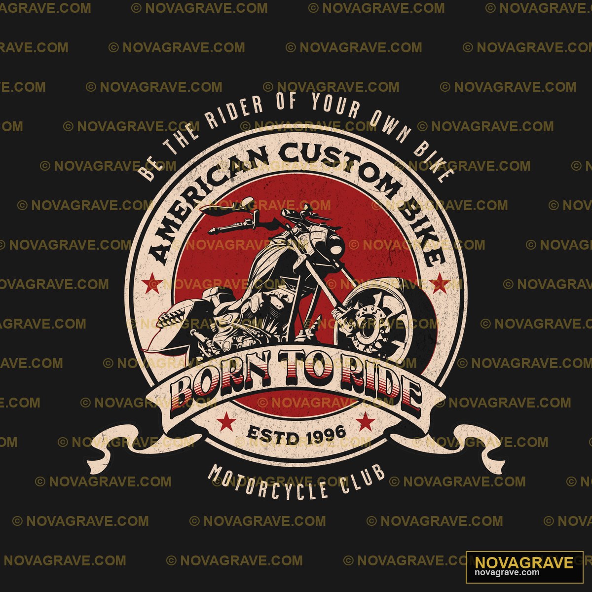 A Motorcycle Logo With A Rider On It Other Designs - DTF Ontwerp