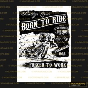A Motorcycle Rider Riding A Motorcycle On A T Typography Slogans - DTF Transfer Design
