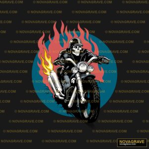 A Motorcycle Rider Riding A Motorcycle With F Family Kids - DTF Transfer Design