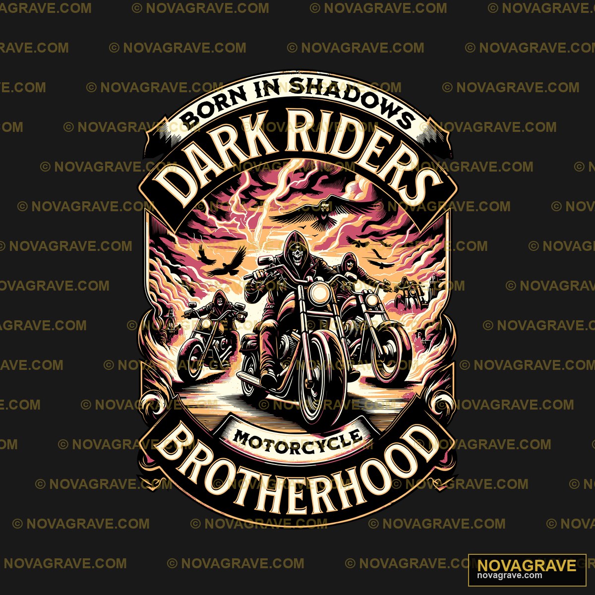 A Motorcycle Rider Riding On A Road With Flam Other Designs - DTF Transfer Design