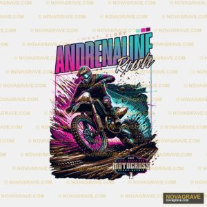 A Motorcycle Rider Riding Through A Tunnel Family Kids - DTF Transfer Design