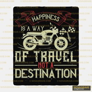 A Motorcycle With A Banner That Says Happines Other Designs - Design DTF