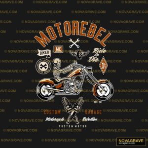 A Motorcycle With A Rider On It Other Designs 3 - DTF Transfer Design