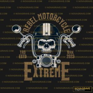 A Motorcycle With A Skull On It Streetwear Urban - DTF Transfer Design