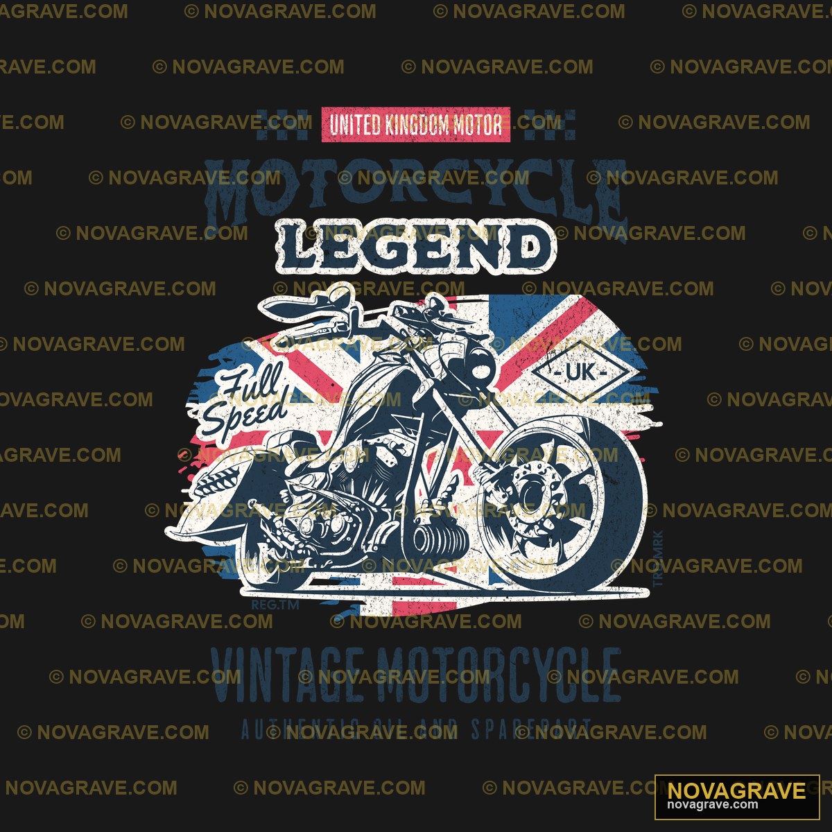 A Motorcycle With The British Flag On It Other Designs 2 - DTF Transfer Design