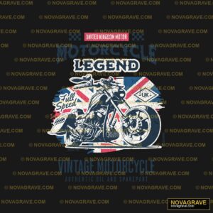 A Motorcycle With The British Flag On It Other Designs - DTF Transfer Design