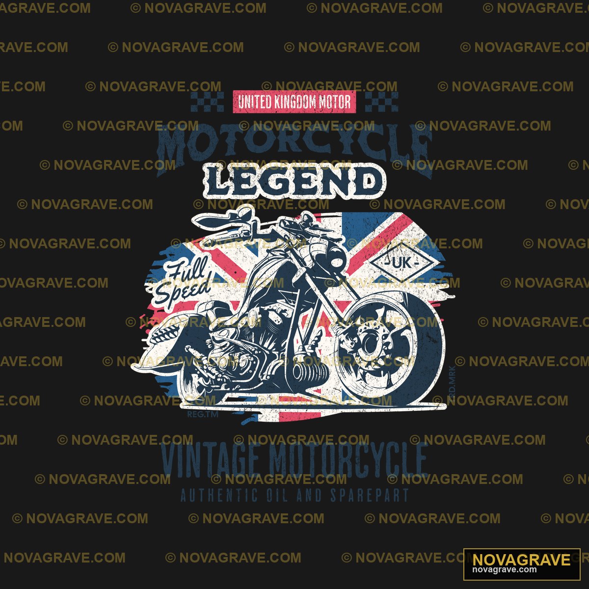 A Motorcycle With The British Flag On It Other Designs - DTF Transfer Design