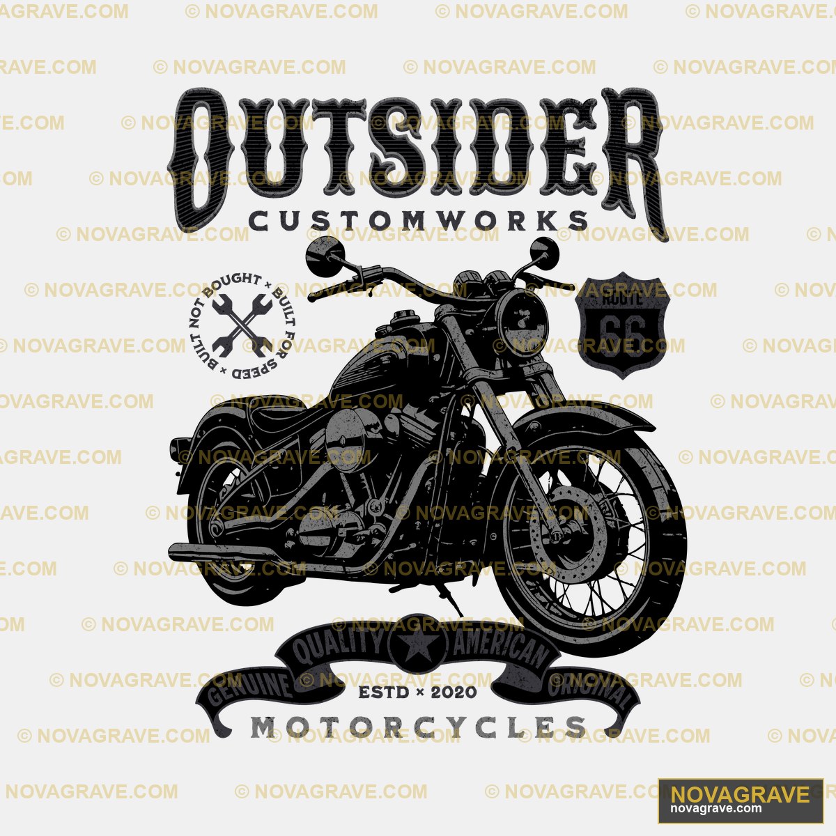 A Motorcycle With The Words Harley On It Typography Slogans - DTF Transfer Design
