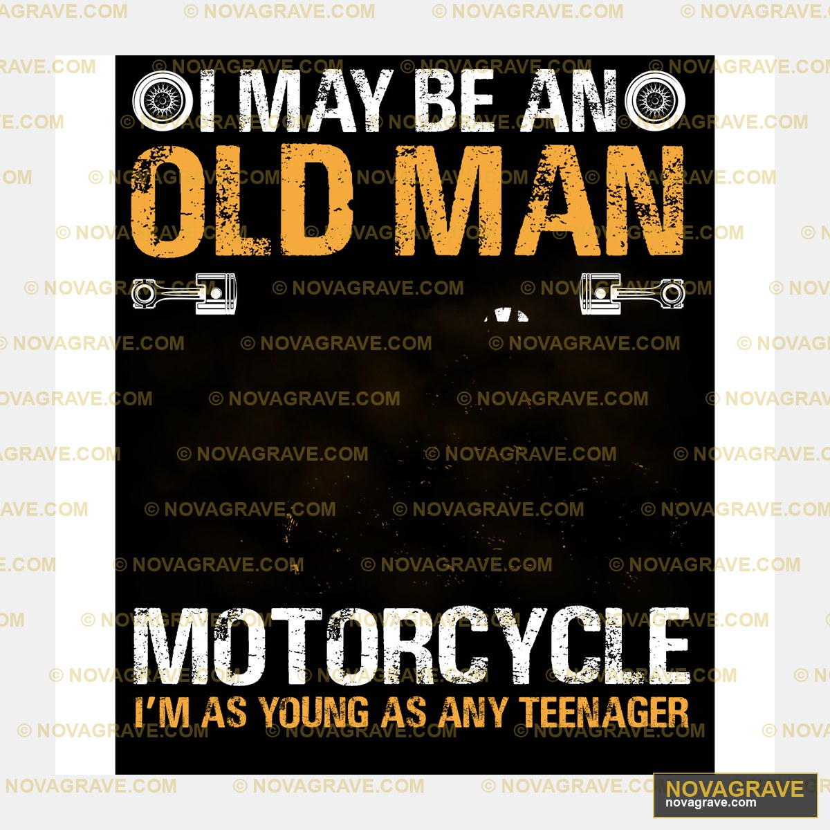 A Motorcycle With The Words Maybe Old Man Typography Slogans - Design DTF