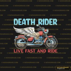 A Motorcycle With Wings And The Words Death R Typography Slogans - DTF Transfer Design