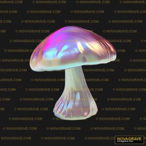 A Mushroom With A Rainbow Colored Tail Nature Botanical - Design DTF