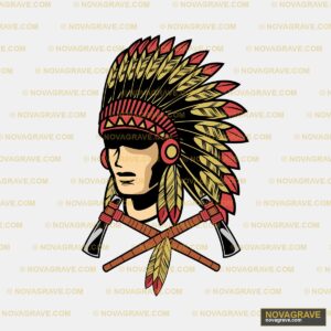 Native American Chief Headdress DTF Design PNG - Instant Download