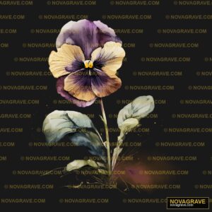 A Painting Of A Flower On A Black Background Nature Botanical 3 - DTF Transfer Design