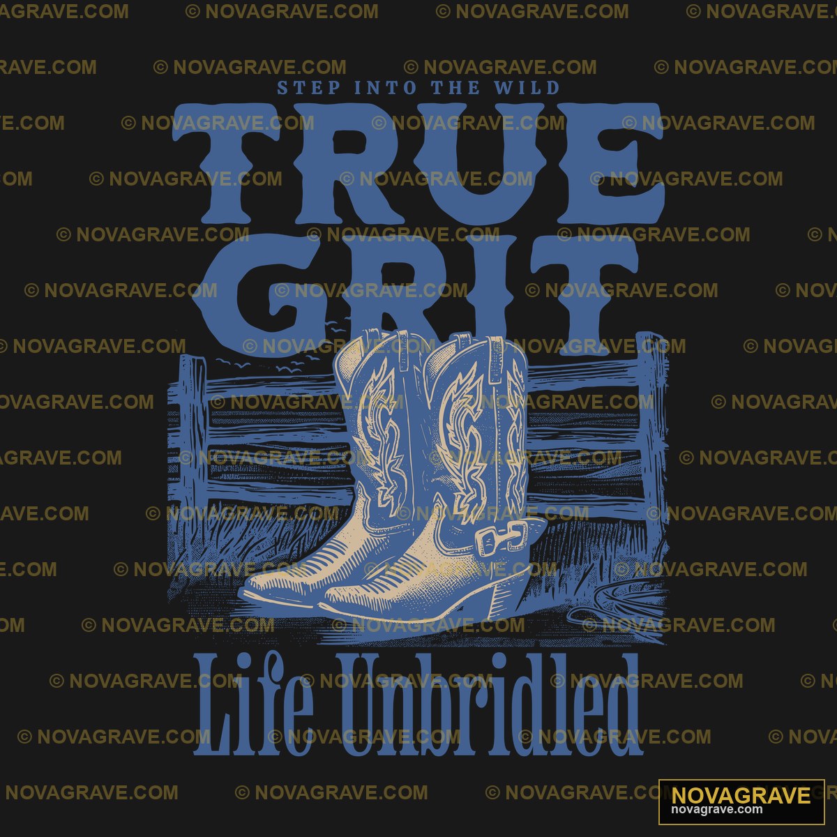 True Grit Cowboy Boots DTF Design SVG PNG DXF Instant Download