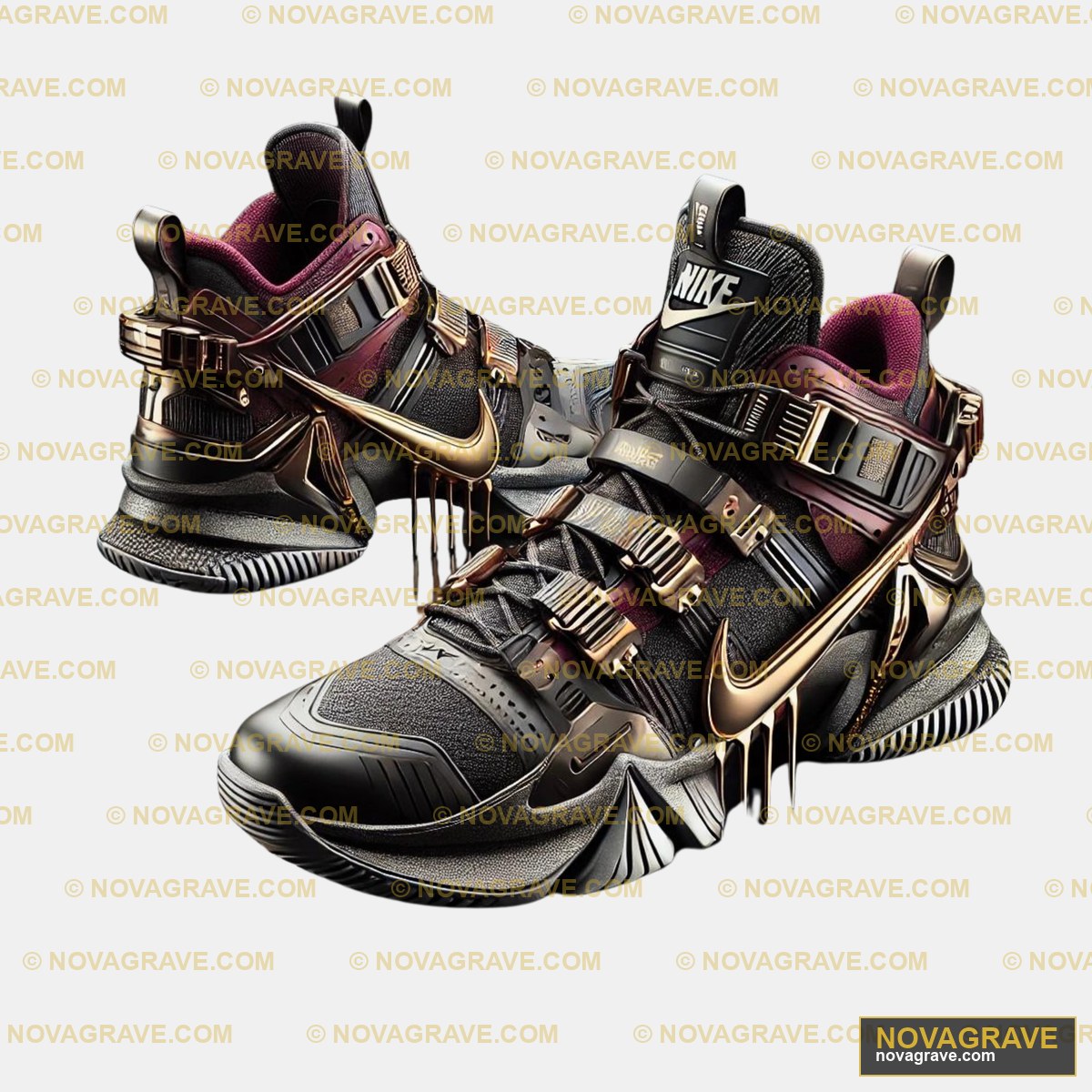 A Pair Of Shoes With Gold Streetwear Urban - DTF Ontwerp