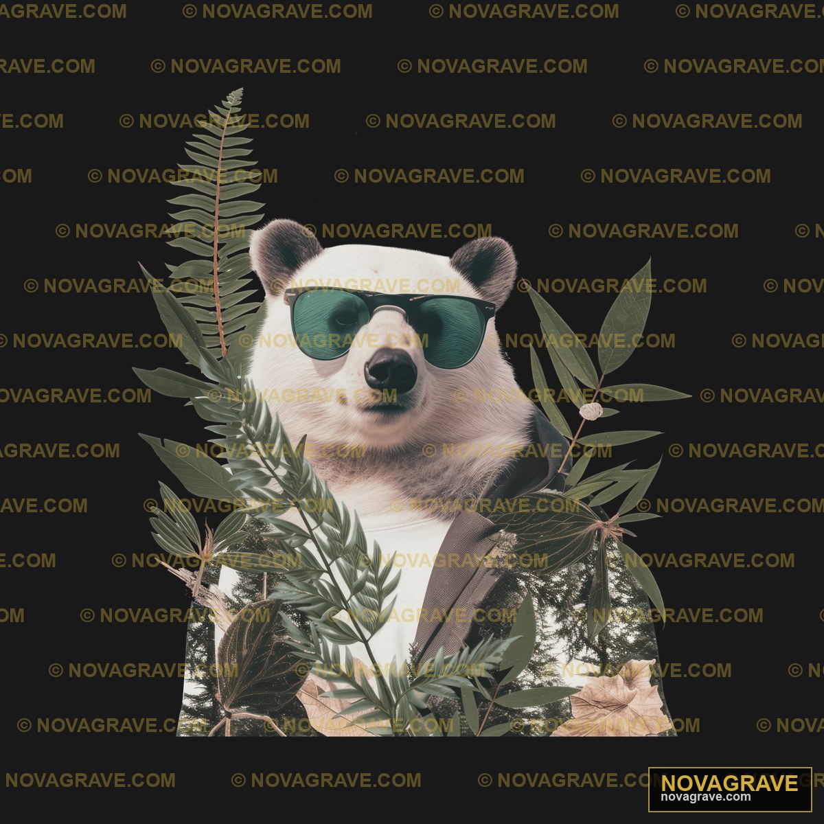 A Panda Bear Wearing Sunglasses And A Green L Animals Wildlife - DTF Ontwerp