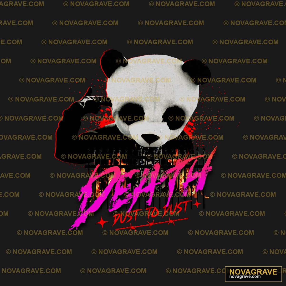 A Panda Bear With A Red Paint Spied On It Animals Wildlife - Design DTF