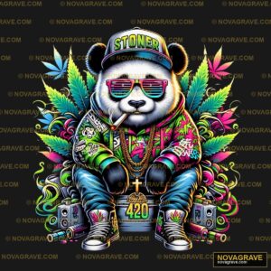 A Panda With A Cigarette And Sunglasses Sitti Animals Wildlife - DTF Transfer Design