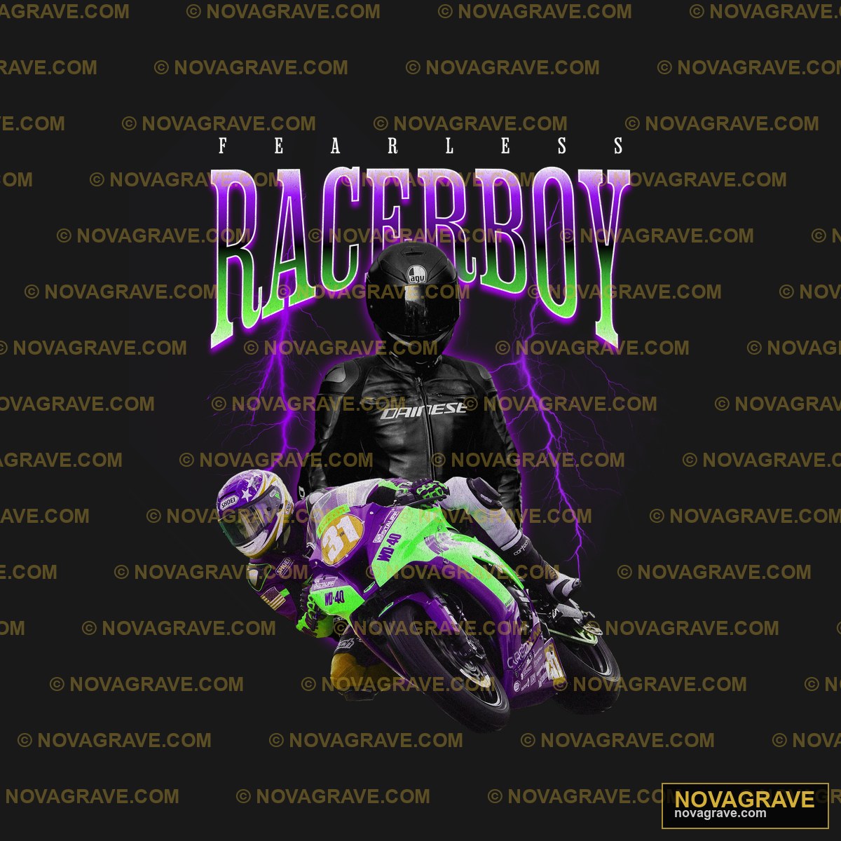 A Person Riding A Motorcycle On A Purple Back Family Kids - Design DTF